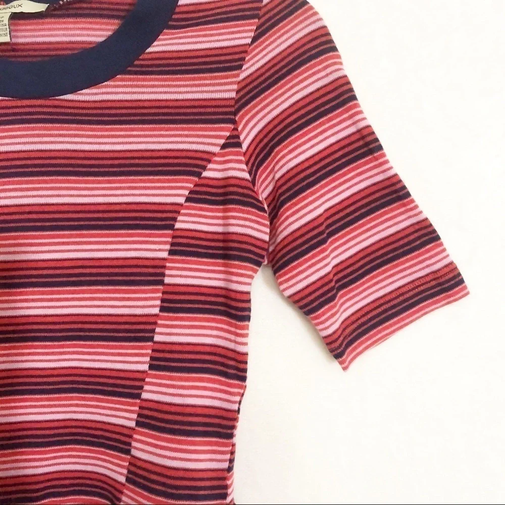 ๐2 for $20 Bordeaux Anthropologie Striped Top - Picture 6 of 9